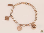 Rose Gold Plated Link Chain Bracelet with Alphabet — Tiff & Co Style