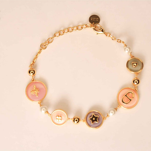 alphabet cd pastel chain bracelet