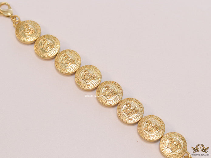 Golden Medusa disc bracelet
