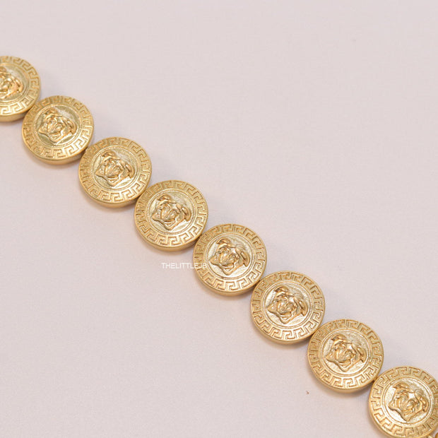 Golden Medusa disc bracelet