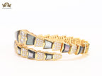 snake black and gold bracelet with cz