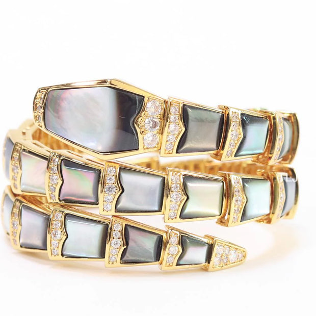 Serpenti black and gold three layer bracelet
