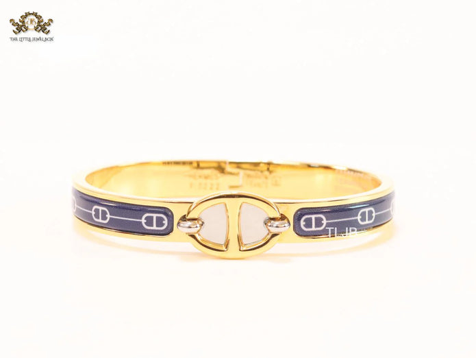 Alphabet H seek bracelet with blue print