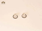 Bow ringed paltinum happy diamond earrings CHPRD