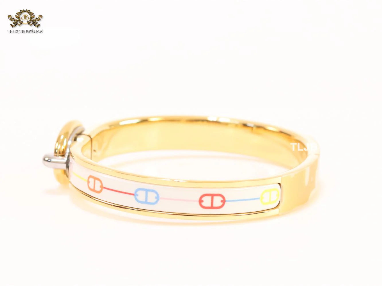 Alphabet H seek bracelet with white and multi colour print