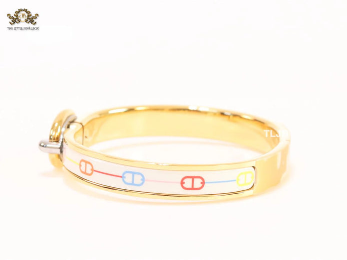 Alphabet H seek bracelet with white and multi colour print