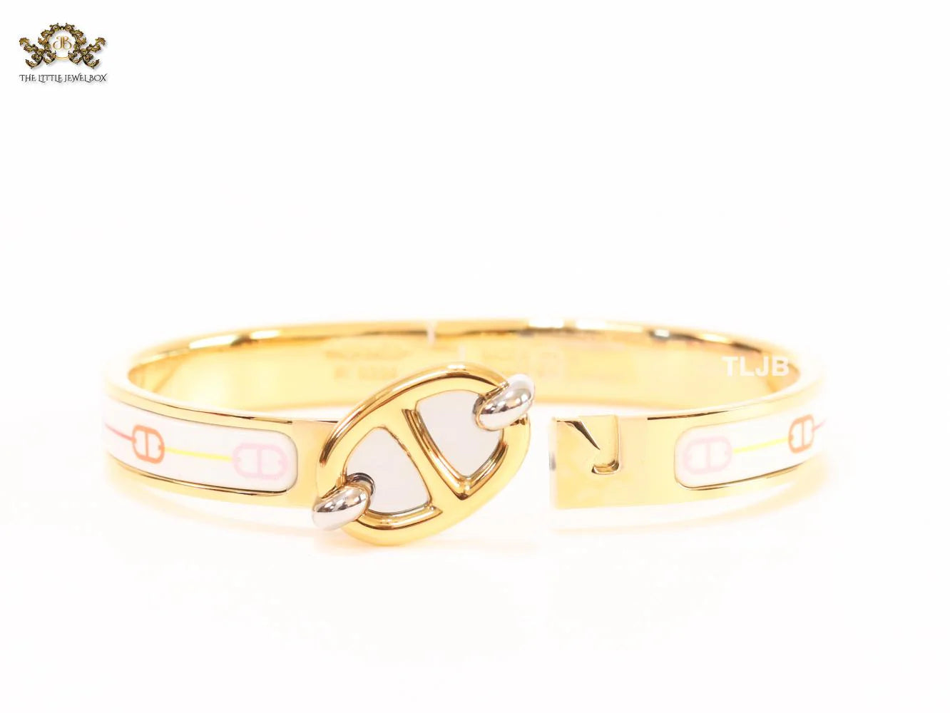 Alphabet H seek bracelet with white and multi colour print