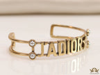 Open Gold plated bracelet with letters