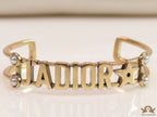 Open Gold plated bracelet with letters