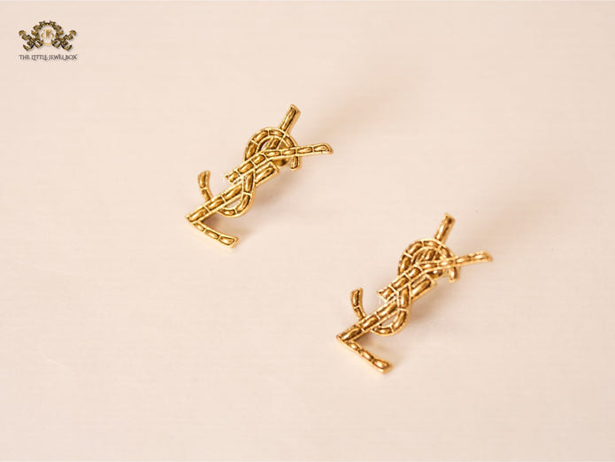 alphabet Y S L mini Antique Studs