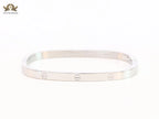 Silver plated rectangular screw bracelet
