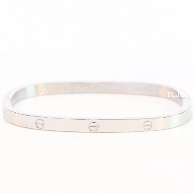 Silver plated rectangular screw bracelet