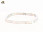 Silver plated rectangular screw bracelet