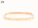 Rose gold plated plated rectangular screw bracelet