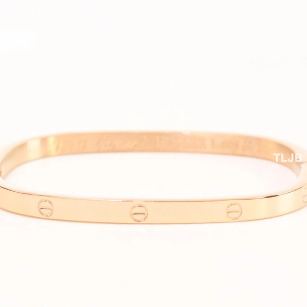 Rose gold plated plated rectangular screw bracelet
