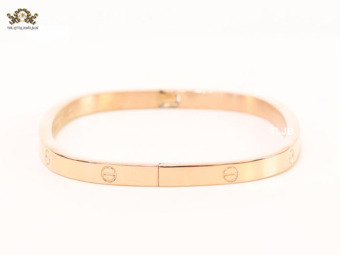 Rose gold plated plated rectangular screw bracelet