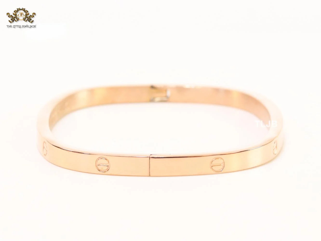 Rose gold plated plated rectangular screw bracelet