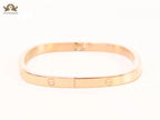Rose gold plated plated rectangular screw bracelet