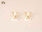 alphabet LV white Spark earring