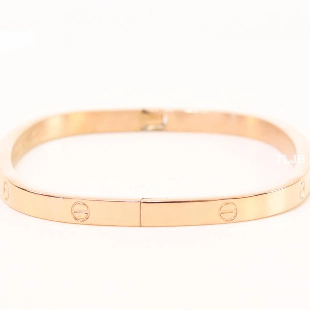 Rose gold plated plated rectangular screw bracelet