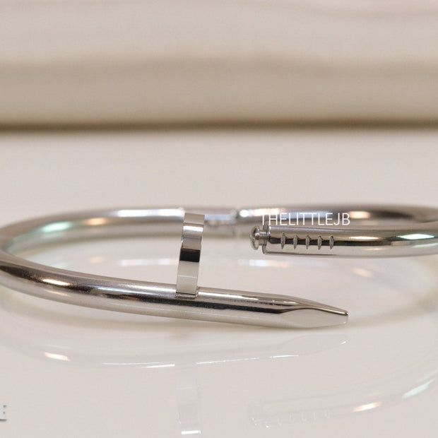 5mm thick Platinum plated nail shaped men’s bracelet