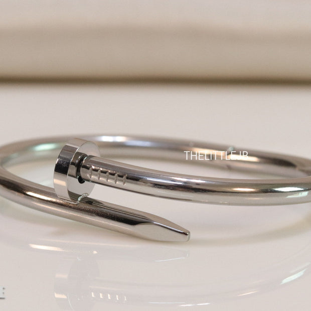 5mm thick Platinum plated nail shaped men’s bracelet