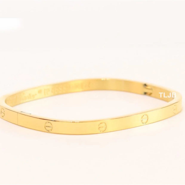 Gold plated plated rectangular screw bracelet