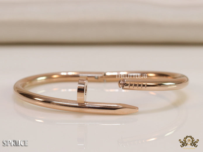 5mm thick rose gold plated nail shaped men’s bracelet