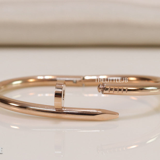 5mm thick rose gold plated nail shaped men’s bracelet