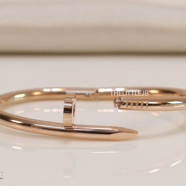 5mm thick rose gold plated nail shaped men’s bracelet