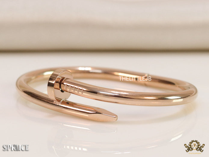 5mm thick rose gold plated nail shaped men’s bracelet