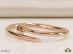 5mm thick rose gold plated nail shaped men’s bracelet