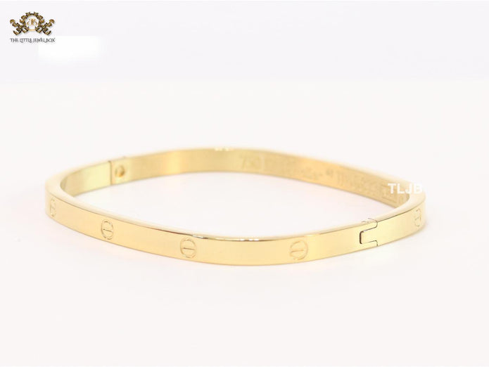 Gold plated plated rectangular screw bracelet