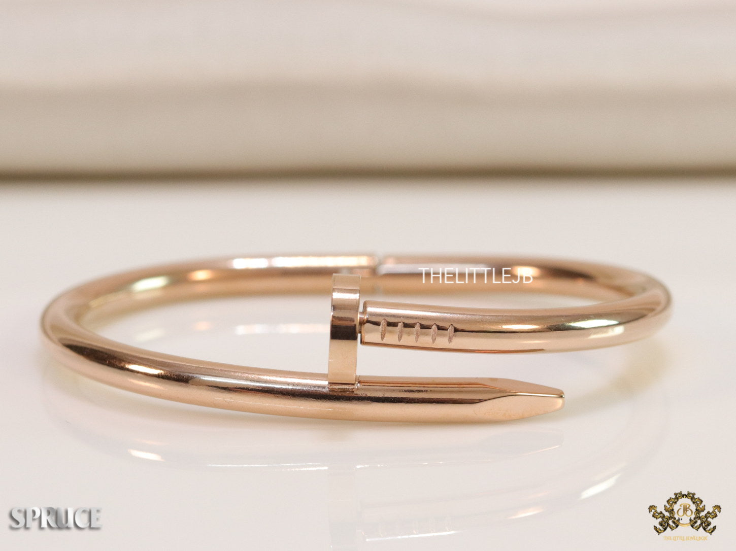 5mm thick rose gold plated nail shaped men’s bracelet