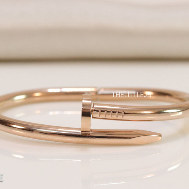 5mm thick rose gold plated nail shaped men’s bracelet