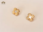 Alphabet L & V  golden dazzle earrings