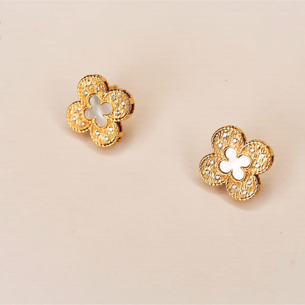 Alphabet L & V  golden dazzle earrings