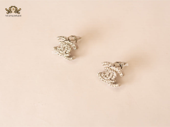 twin C Dazzle earrings Platinum