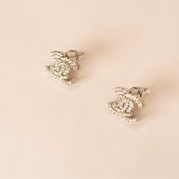 twin C Dazzle earrings Platinum