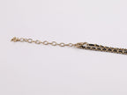 Gold Double C chain with Black beads, hearts and pearls