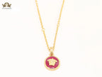 Medusa red pendant with gold chain