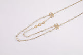 Double layered rustic gold and pear Double C chain