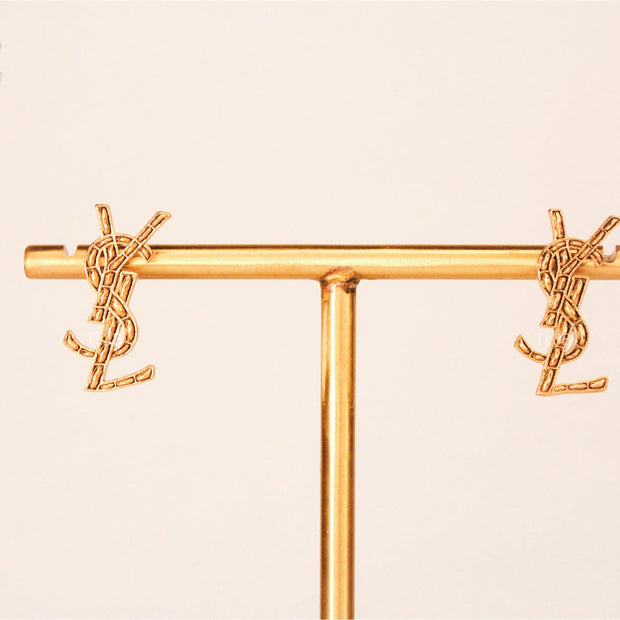 alphabet Y S L mini Antique Studs