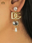 alphabet D and G Pearl Luxe Drop earrings