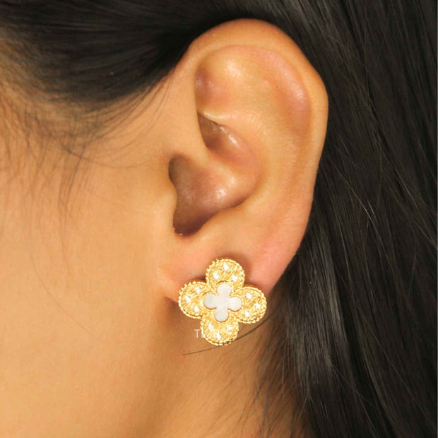 Alphabet L & V  golden dazzle earrings