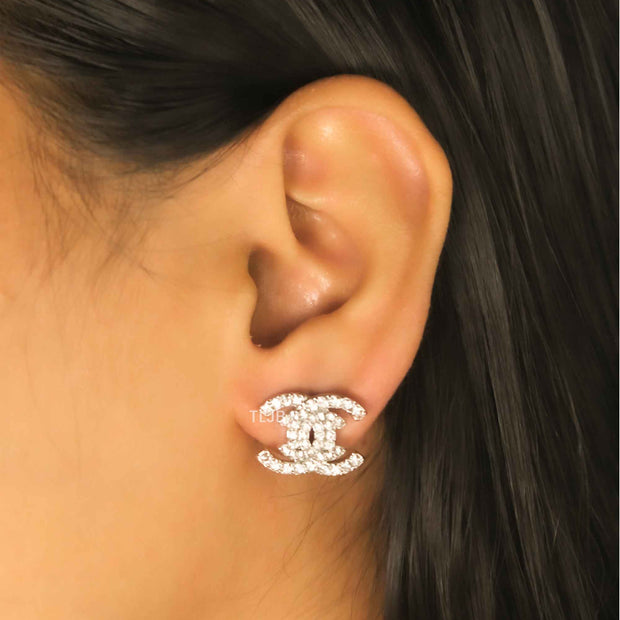 twin C Dazzle earrings Platinum