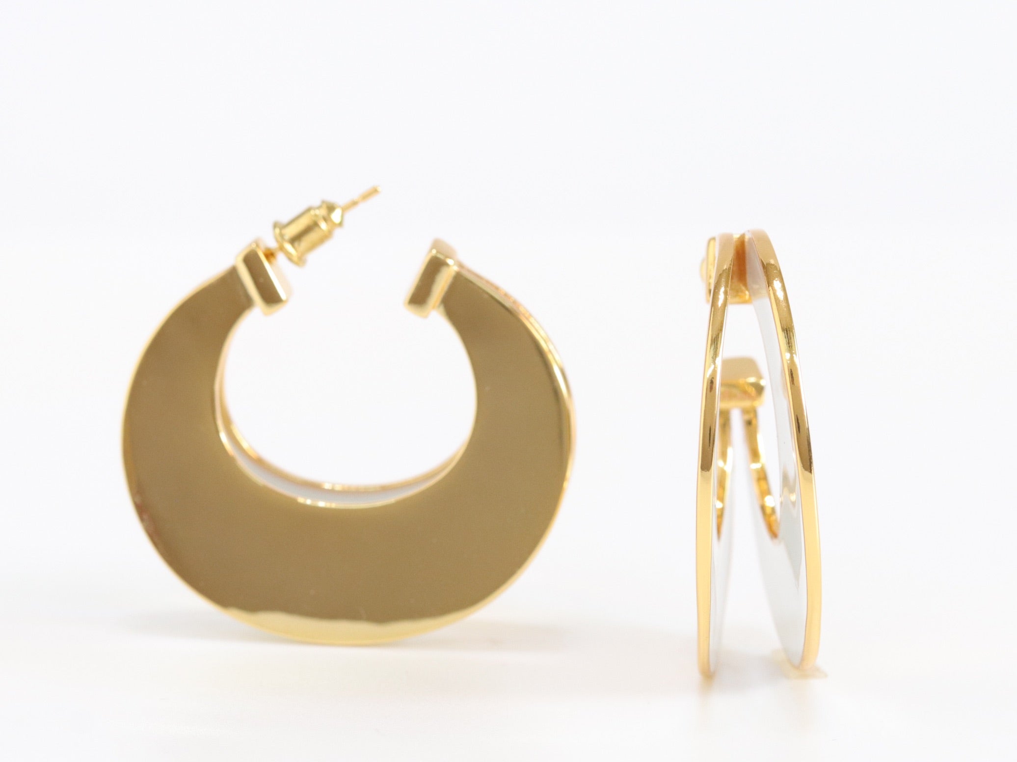 The Double Hoops - White