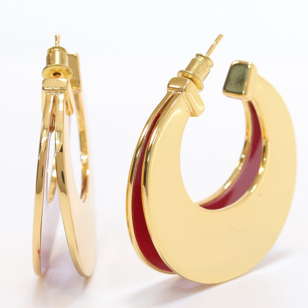The Double Hoops - Red