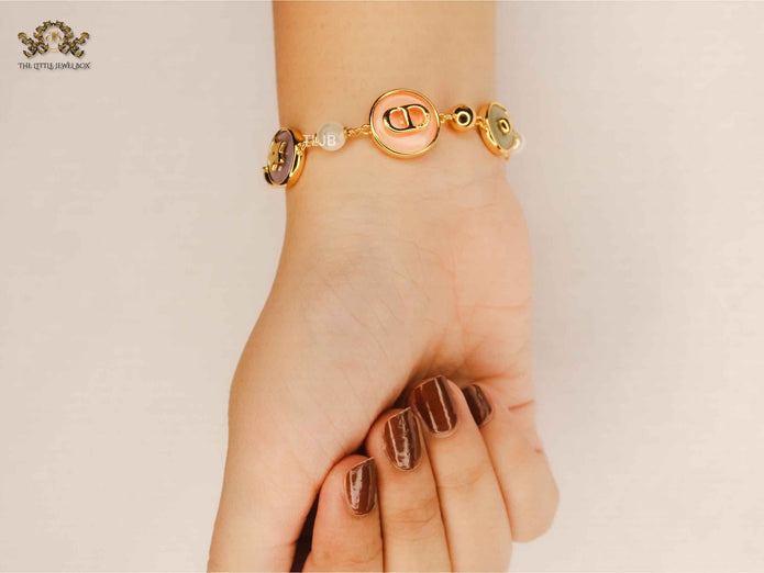 alphabet cd pastel chain bracelet