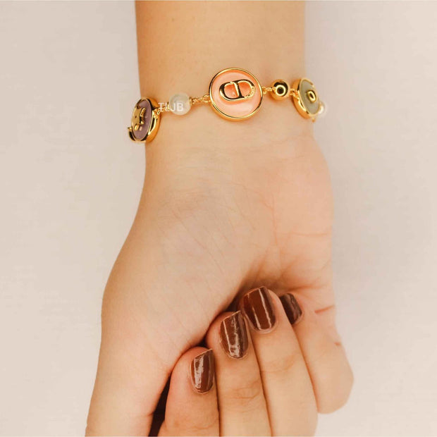 alphabet cd pastel chain bracelet